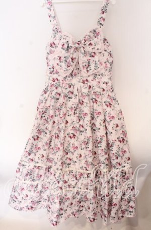 画像: axes femme / ビッグリボン×ローズジャンパースカート【mobility限定商品】 M ピンク O-25-10-30-1015-AX-OP-OW-OS