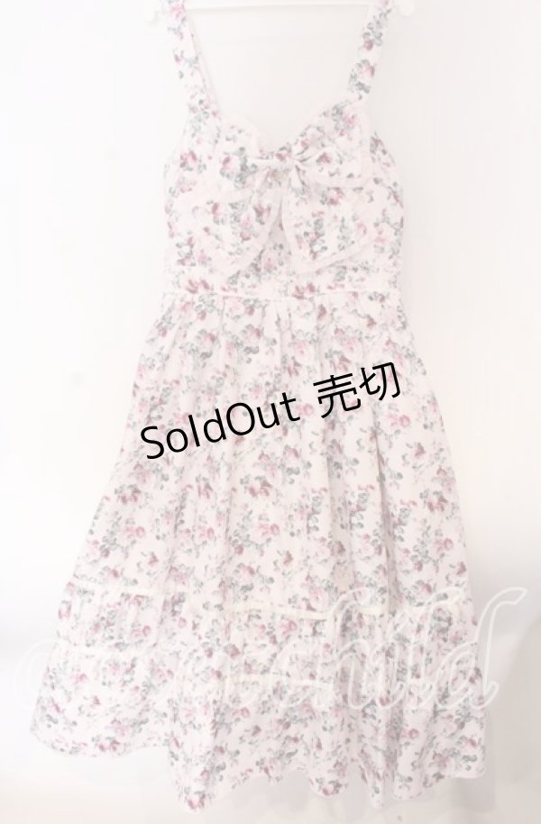 画像1: axes femme / ビッグリボン×ローズジャンパースカート【mobility限定商品】 M ピンク O-25-10-30-1015-AX-OP-OW-OS (1)