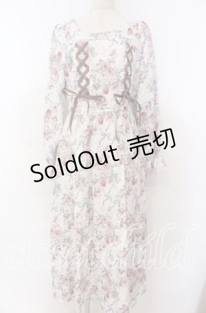 画像: axes femme / フレーズローズ柄ワンピース F キナリ O-25-10-30-1016-AX-OP-OW-OS