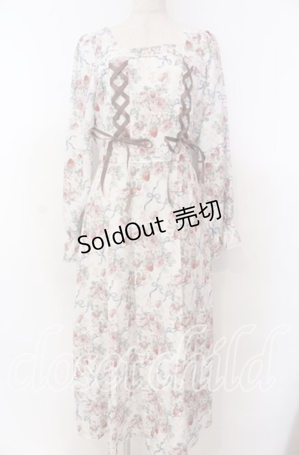 画像1: axes femme / フレーズローズ柄ワンピース F キナリ O-25-10-30-1016-AX-OP-OW-OS (1)