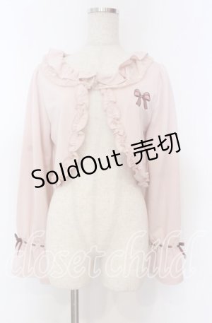 画像: axes femme / リボン刺繍レースフリルボレロ F ピンク O-25-10-30-1018-AX-TO-OW-OS