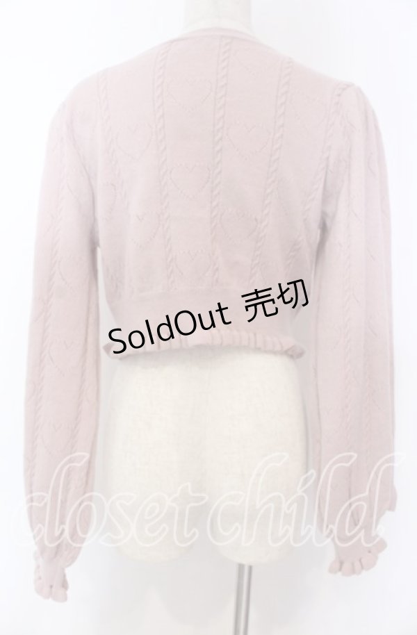 画像2: axes femme kawaii / ハート透かし長袖ニットカーデ M ピンク O-25-10-30-1019-AX-TO-OW-OS (2)