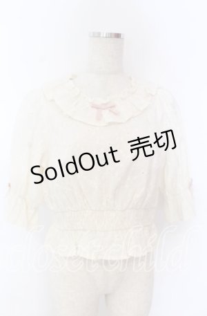 画像: axes femme kawaii / コットンレースブラウス M キナリ O-25-10-30-1023-AX-BL-OW-OS
