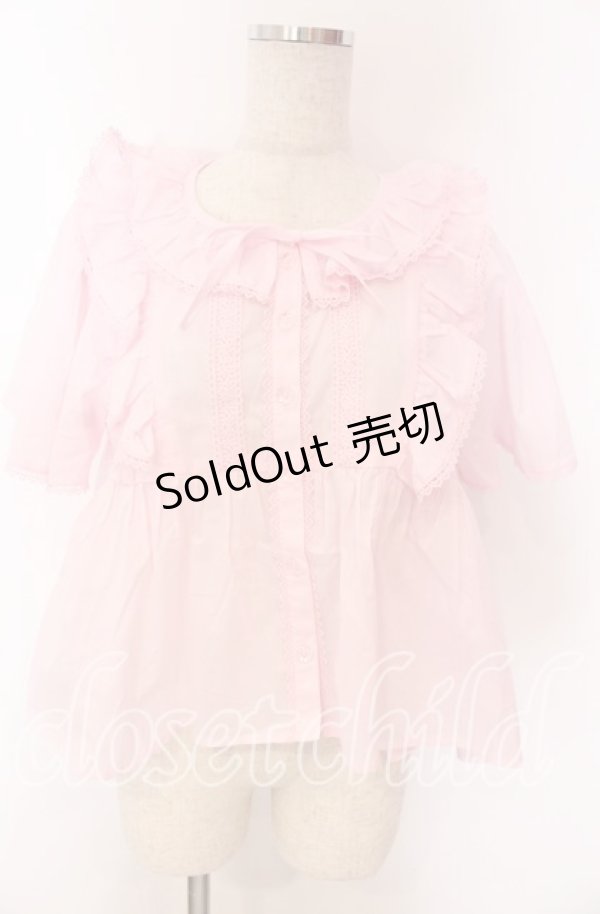 画像1: Chalmiere / ネグリジェブラウス M ピンク O-25-10-30-1026-LO-BL-OW-OS (1)