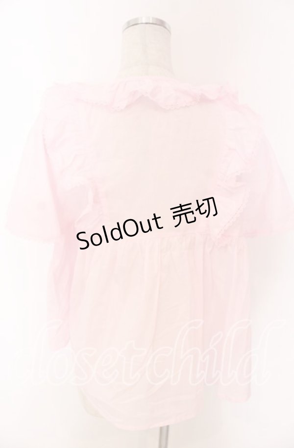 画像2: Chalmiere / ネグリジェブラウス M ピンク O-25-10-30-1026-LO-BL-OW-OS (2)