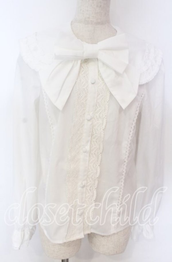 画像1: axes femme kawaii / フラット衿ブラウス M シロ O-25-10-30-1030-AX-BL-OW-OS (1)