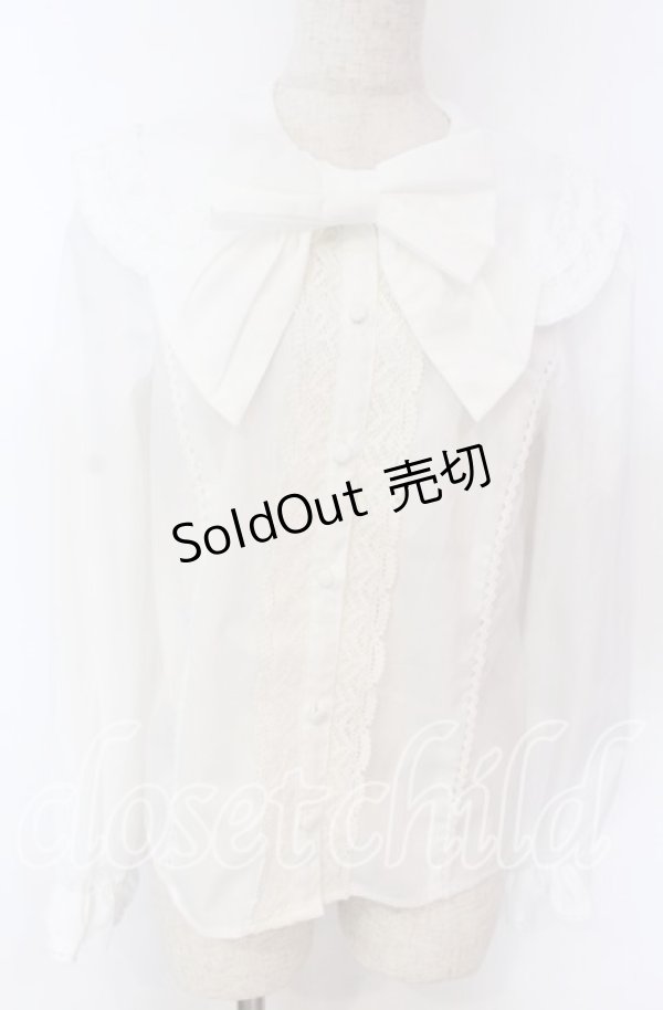 画像1: axes femme kawaii / フラット衿ブラウス M シロ O-25-10-30-1030-AX-BL-OW-OS (1)