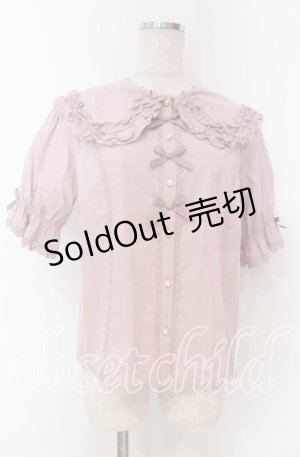 画像: axes femme Kawaii / 半袖丸襟コットンブラウス M ピンク O-25-10-30-1031-AX-BL-OW-ZH