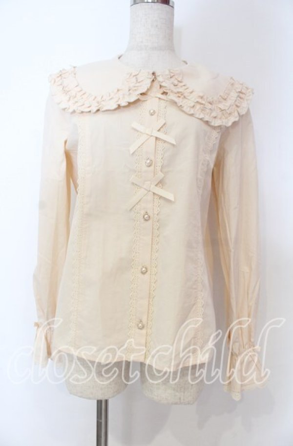 画像1: axes femme kawaii / 丸襟コットンブラウス M アイボリー O-25-10-30-1032-AX-BL-OW-OS (1)