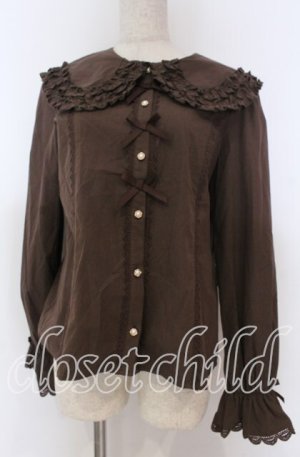 画像: axes femme kawaii / 丸襟コットンブラウス M ブラウン O-25-10-30-1033-AX-BL-OW-OS