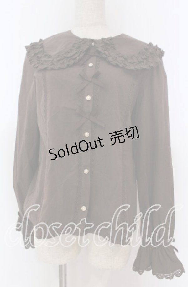 画像1: axes femme kawaii / 丸襟コットンブラウス M ブラウン O-25-10-30-1033-AX-BL-OW-OS (1)