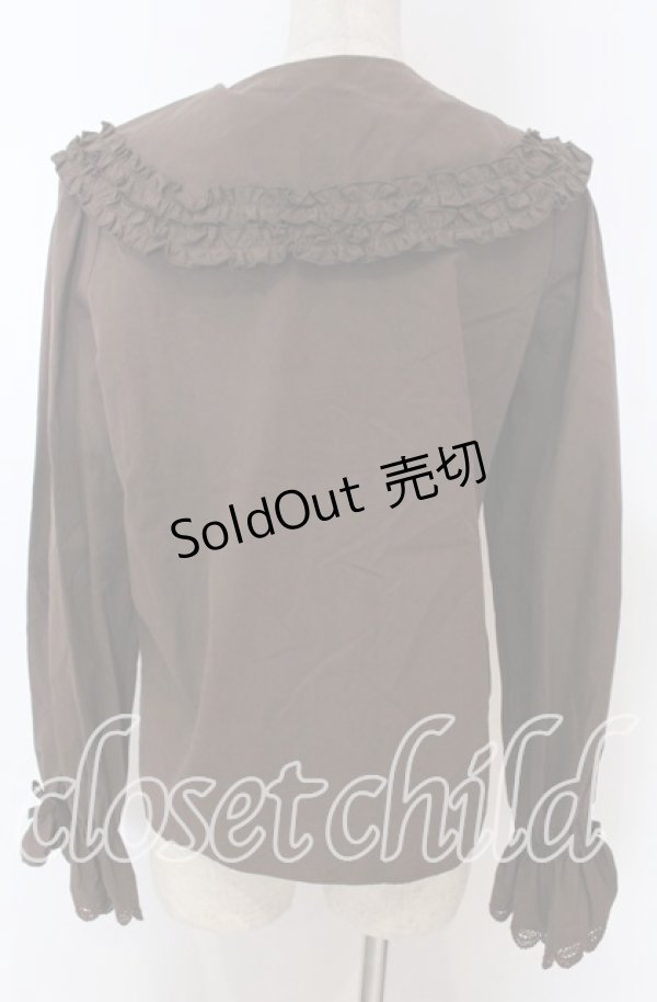 画像2: axes femme kawaii / 丸襟コットンブラウス M ブラウン O-25-10-30-1033-AX-BL-OW-OS (2)