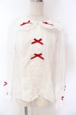 画像1: axes femme kawaii / トーションレース丸襟ブラウス M シロ×アカ O-25-10-30-1036-AX-BL-OW-OS (1)
