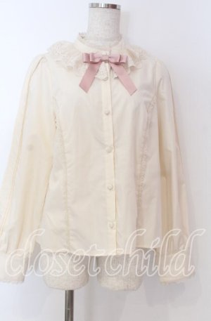 画像: axes femme kawaii / チュールレース衿ブラウス M アイボリー O-25-10-30-1037-AX-BL-OW-OS