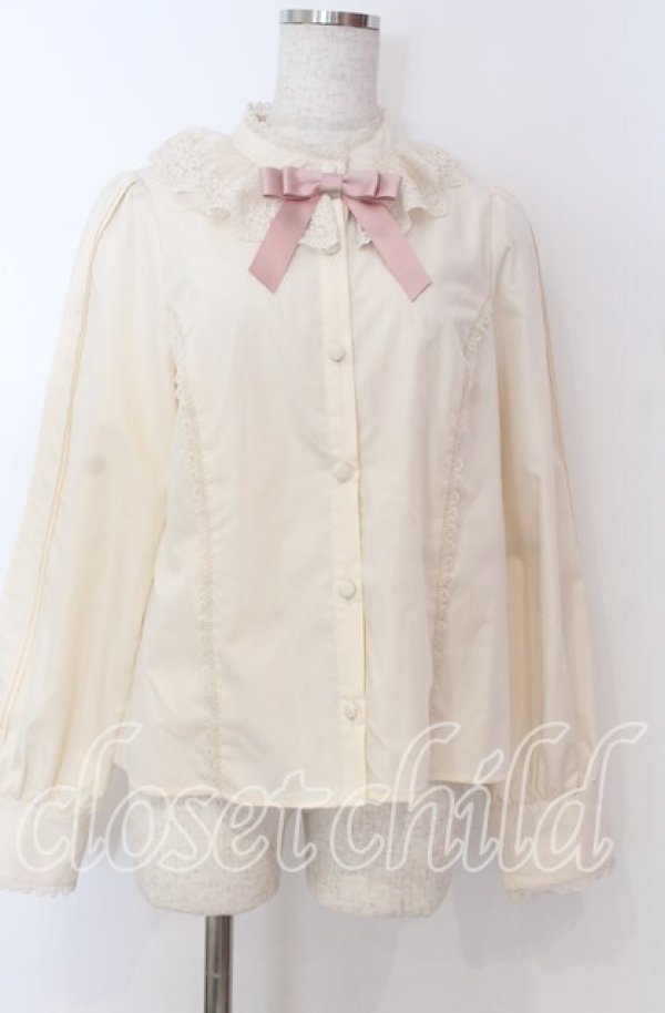 画像1: axes femme kawaii / チュールレース衿ブラウス M アイボリー O-25-10-30-1037-AX-BL-OW-OS (1)