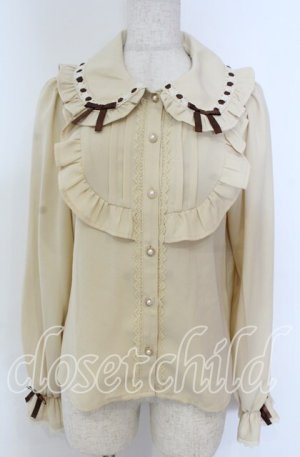 画像: axes femme kawaii / 梯子レース丸襟ブラウス M ベージュ O-25-10-30-1038-AX-BL-OW-OS