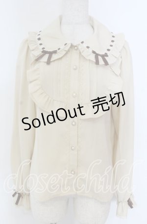 画像: axes femme kawaii / 梯子レース丸襟ブラウス M ベージュ O-25-10-30-1038-AX-BL-OW-OS