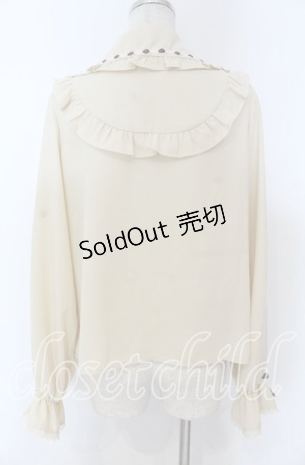 画像2: axes femme kawaii / 梯子レース丸襟ブラウス M ベージュ O-25-10-30-1038-AX-BL-OW-OS (2)
