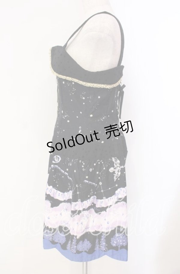 画像4: ALICE and the PIRATES / 星をめぐる銀河の旅サロペットパンツ  クロ×アオ O-25-10-30-005-PA-OP-OW-OS (4)