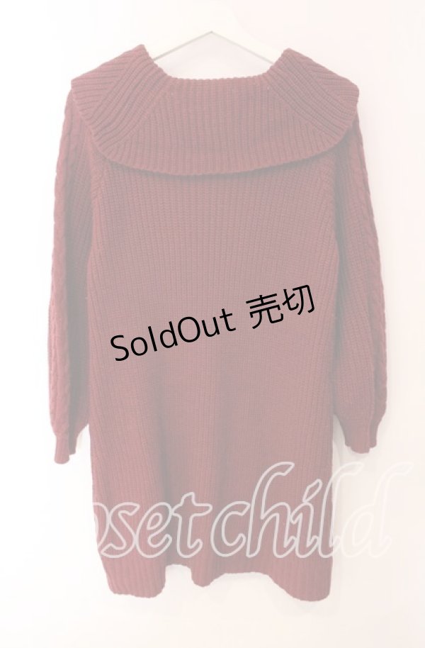 画像3: axes femme / W編み上げニットチュニック  アカ O-25-10-30-056-AX-TO-IG-OS (3)