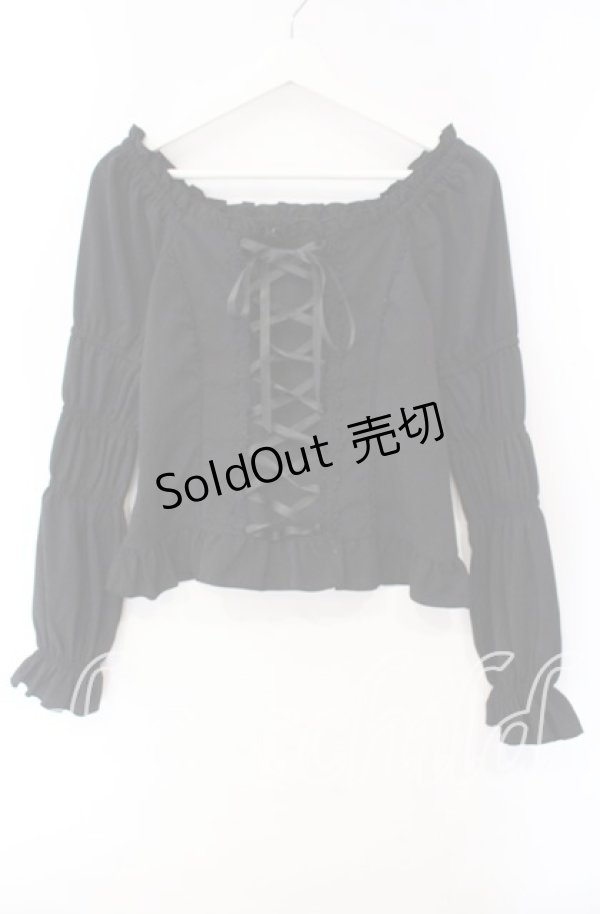 画像1: axes femme / グレースブラウス  クロ O-25-10-30-059-AX-BL-IG-OS (1)