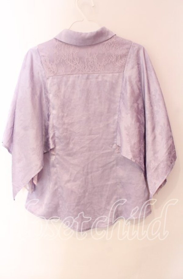 画像3: axes femme / ジャガードチャイナブラウス  ラベンダー O-25-10-30-064-AX-BL-IG-OS (3)