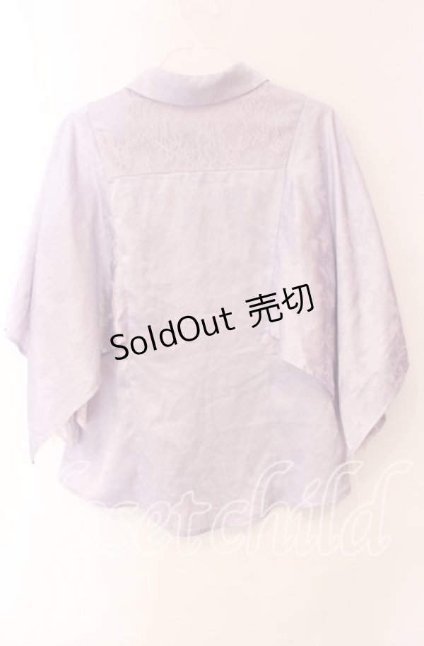 画像3: 【SALE】axes femme / ジャガードチャイナブラウス  ラベンダー O-25-10-30-064-AX-BL-IG-ZT160 (3)