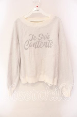 画像: axes femme / シアレイヤードロゴジャガードニット F シロ O-25-10-30-066-AX-TO-IG-OS