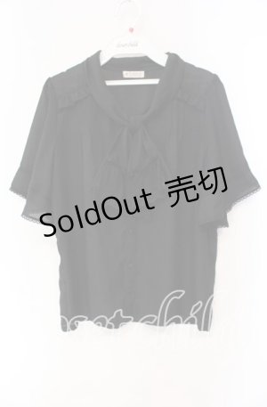 画像: axes femme / レース使いリボンブラウス  クロ O-25-10-30-067-AX-BL-IG-OS