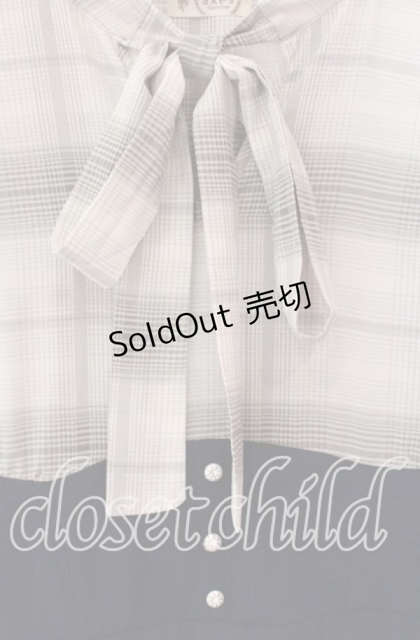 画像2: axes femme / ボウタイドッキングワンピース  ネイビー O-25-10-30-070-AX-OP-IG-ZT051 (2)