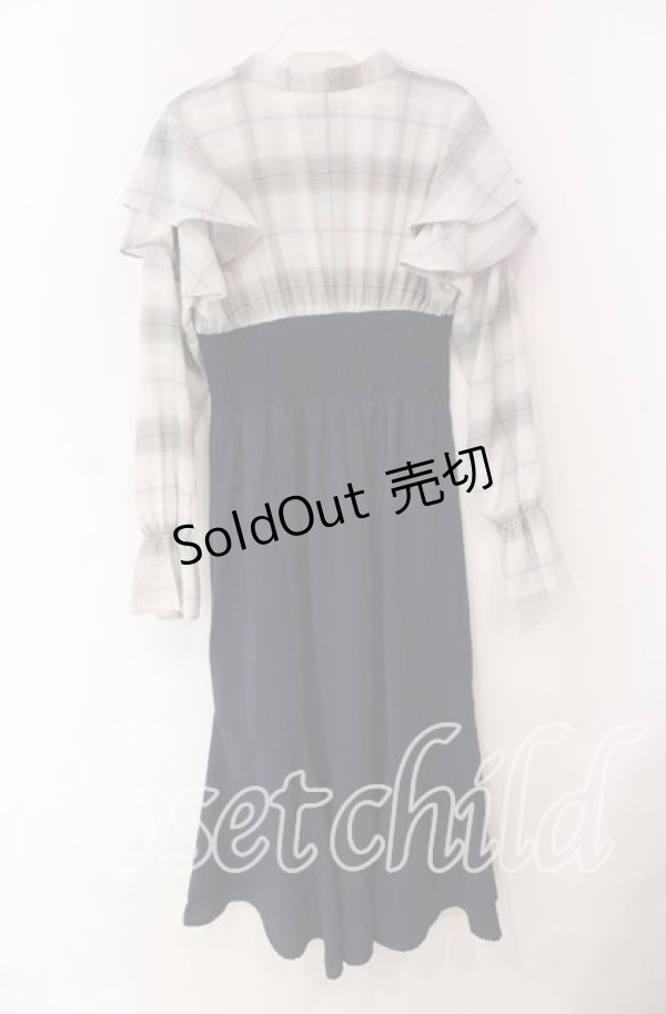 画像3: axes femme / ボウタイドッキングワンピース  ネイビー O-25-10-30-070-AX-OP-IG-ZT051 (3)