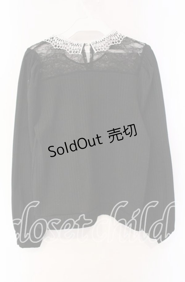 画像3: axes femme / レース襟ビスチェ切替プルオーバー  クロ O-25-10-30-071-AX-TO-IG-OS (3)