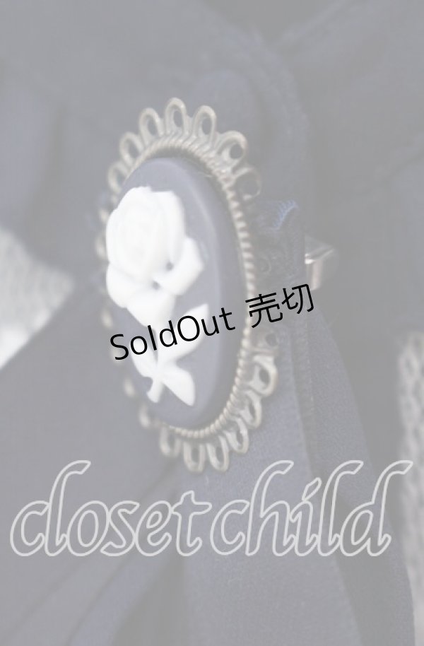 画像3: axes femme / ジャボ付きシフォンブラウス  ネイビー O-25-10-30-072-AX-BL-IG-OS (3)