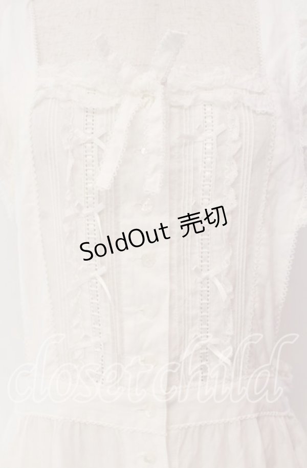 画像2: PINK HOUSE / フランス製レース使いエプロンドレス  シロ O-25-10-30-008-LO-OP-OW-OS (2)