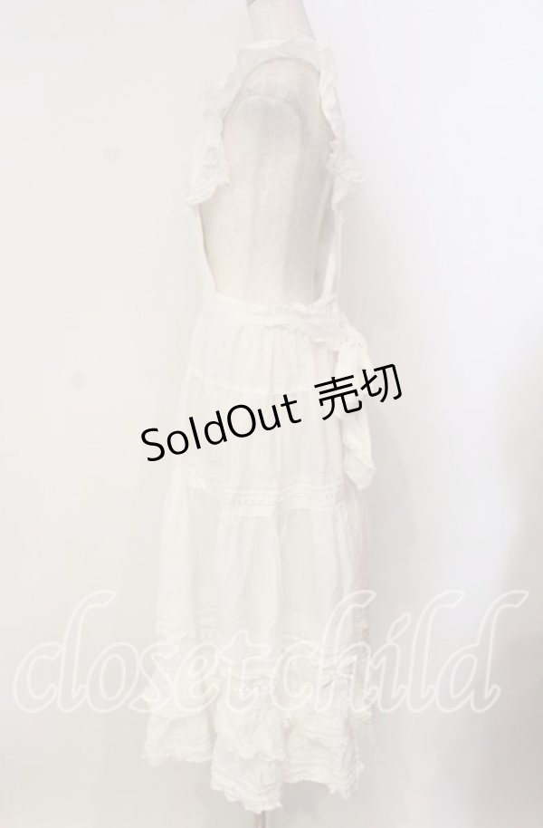画像4: PINK HOUSE / フランス製レース使いエプロンドレス  シロ O-25-10-30-008-LO-OP-OW-OS (4)