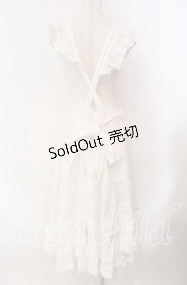 画像5: PINK HOUSE / フランス製レース使いエプロンドレス  シロ O-25-10-30-008-LO-OP-OW-OS (5)