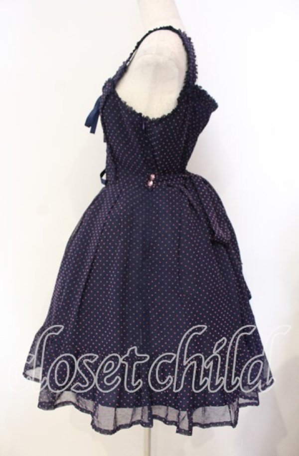 画像3: metamorphose / 星フロッキーあみあげジャンパースカート  ネイビー O-25-10-30-010-ME-OP-OW-OS (3)