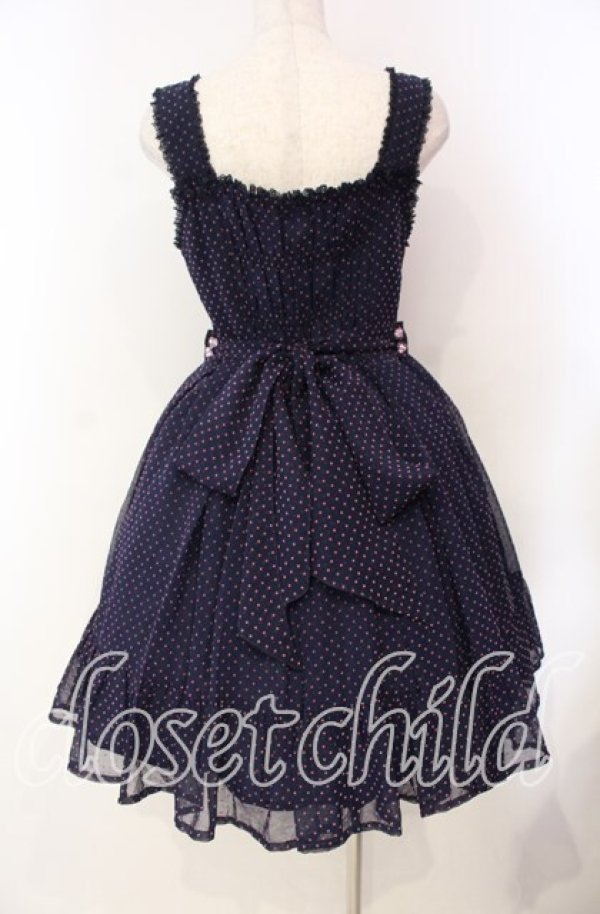 画像4: metamorphose / 星フロッキーあみあげジャンパースカート  ネイビー O-25-10-30-010-ME-OP-OW-OS (4)