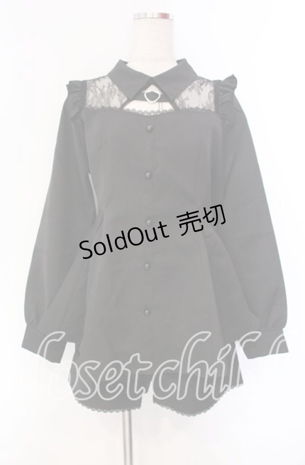 画像1: DearMyLove / ハートベルトレースセットアップ M クロ O-25-10-30-003-EL-OP-OW-OS (1)