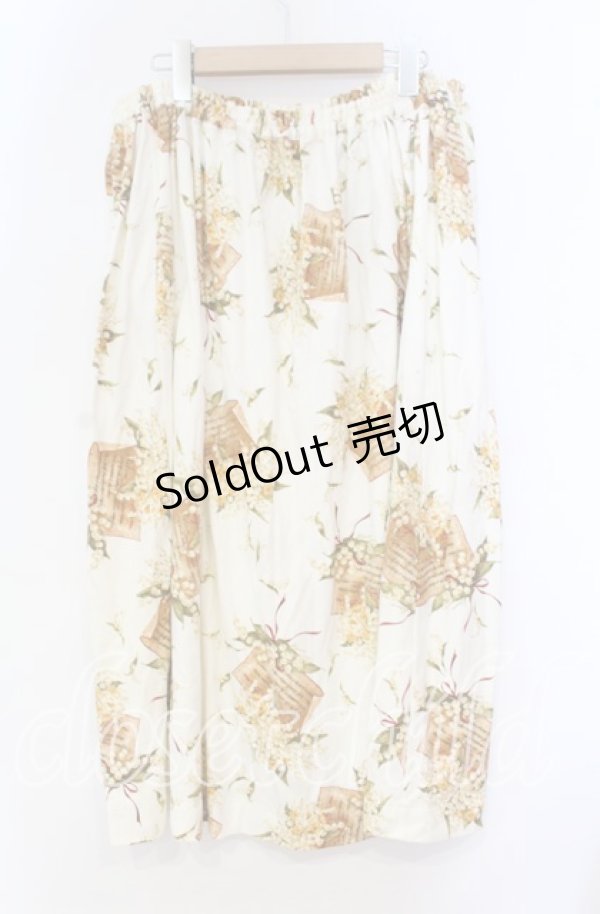 画像3: PINK HOUSE / すずらん柄カットスカート  シロ O-25-10-31-031-LO-SK-IG-ZT341 (3)