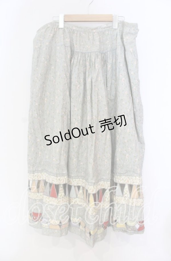 画像1: PINK HOUSE / 小薔薇柄パッチワークワンピース【お直しあり】  サックス O-25-10-31-032-LO-OP-IG-OS (1)