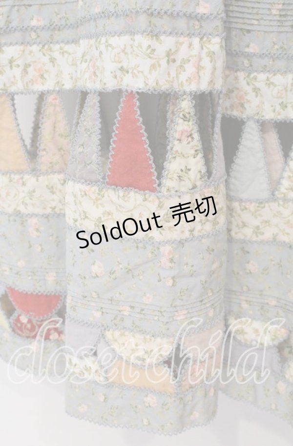 画像2: PINK HOUSE / 小薔薇柄パッチワークワンピース【お直しあり】  サックス O-25-10-31-032-LO-OP-IG-OS (2)