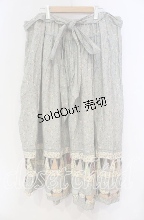 画像3: PINK HOUSE / 小薔薇柄パッチワークワンピース【お直しあり】  サックス O-25-10-31-032-LO-OP-IG-OS (3)