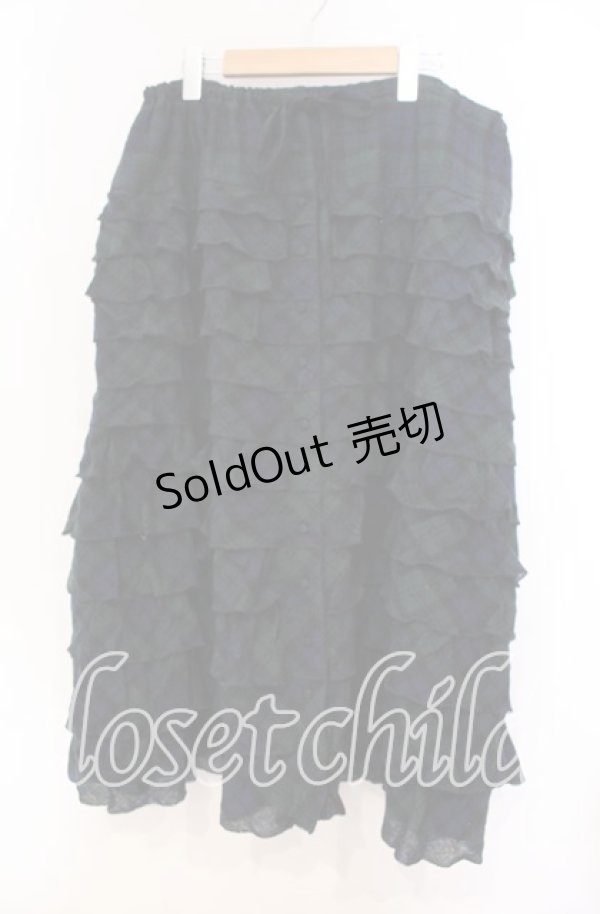 画像1: PINK HOUSE / ウールチェック段々スカート  グリーン O-25-10-31-033-LO-SK-IG-OS (1)