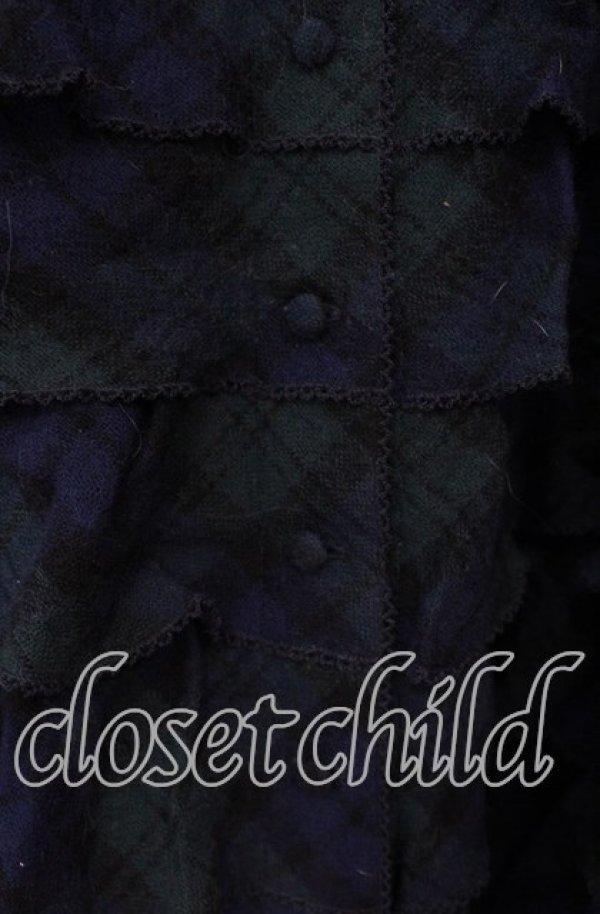 画像2: PINK HOUSE / ウールチェック段々スカート  グリーン O-25-10-31-033-LO-SK-IG-OS (2)