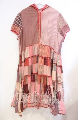 画像: PINK HOUSE / パッチワークフードワンピース【お直しあり】  アカ O-25-10-31-036-LO-OP-IG-OS