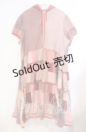 画像: PINK HOUSE / パッチワークフードワンピース【お直しあり】  アカ O-25-10-31-036-LO-OP-IG-ZT233
