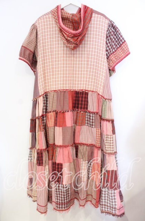 画像4: PINK HOUSE / パッチワークフードワンピース【お直しあり】  アカ O-25-10-31-036-LO-OP-IG-OS (4)