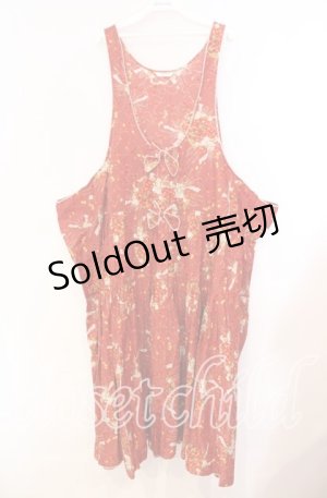 画像: PINK HOUSE / チェリーブロッサムフラワーバスケットジャンパースカート【お直しあり】  アカ O-25-10-31-037-LO-OP-IG-ZT086