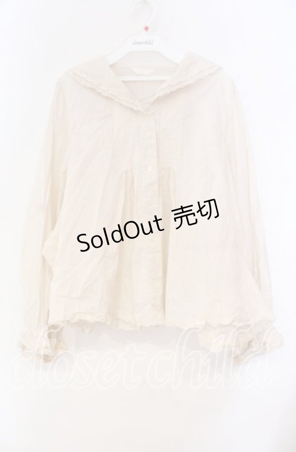 画像1: PINK HOUSE / セーラーカラーブラウス【お直しあり】  アイボリー O-25-10-31-038-LO-BL-IG-OS (1)